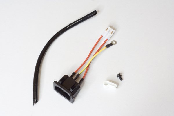Socket 220V with a cutout for the battery cable